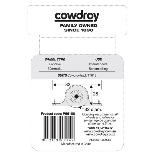 Cowdroy Sliding Door Sheave Pack - Nylon Wheels - 2 Pack - 30kg Load – view 2 - Auzzistore