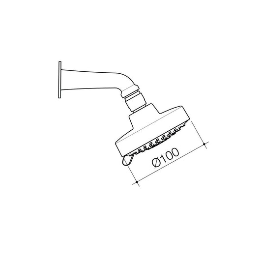 Flexispray Chrome Bermuda 3 Function Fixed Wall Shower - 100mm x 150mm - Durable – view 2
