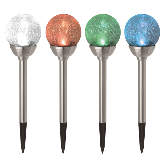 Solar Magic Led Crackle Ball - 11cm - Stainless Steel - Solar Powered – view 2
