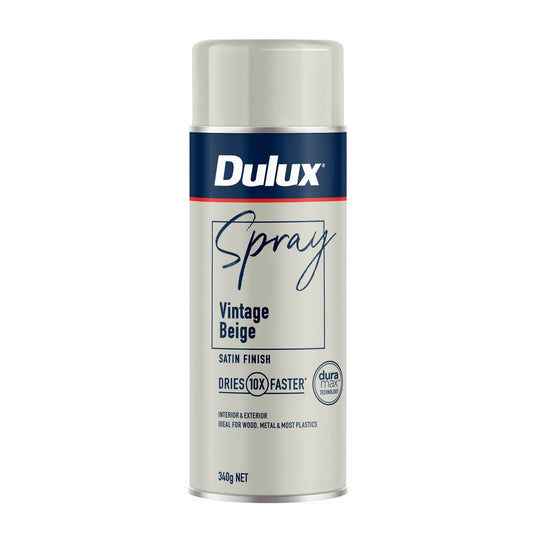 Dulux Spray Paint 340g Satin Vintage Beige - Fast Drying - Self-Priming - Auzzistore
