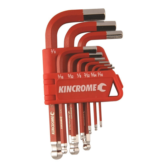 Kincrome 9 Piece Hex Key Wrench Set Cr-V Steel Red Handy Storage