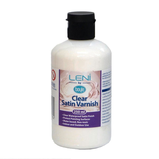 Boyle 250ml Satin Clear Leni Varnish - Water-Based - Non-Toxic - UV Protection - Auzzistore