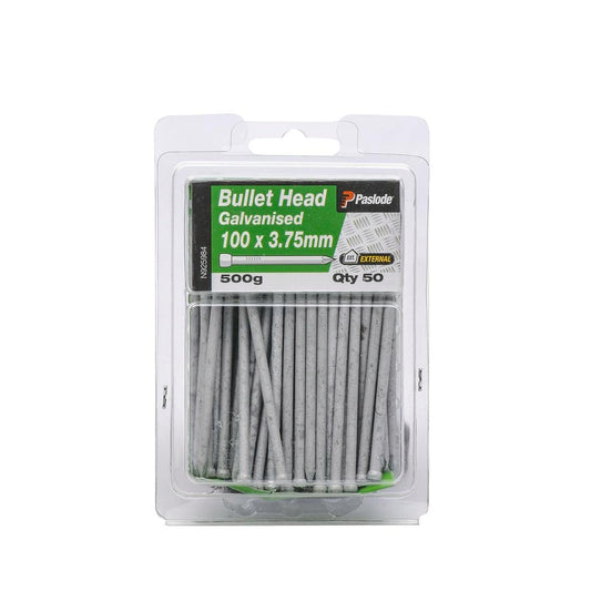 Paslode Bullet Head Nails 100mm 3.75mm Galvanised Steel Corrosion Resistant - Auzzistore