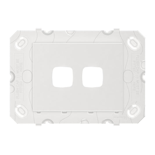 HPM Arteor 2 Gang Wall Switch Grid Only 128mm x 91mm White - Modern Design - Auzzistore