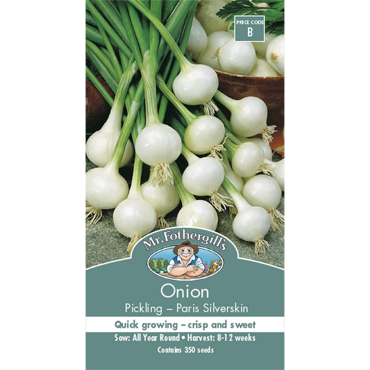Mr Fothergill S Paris Silverskin Onion Seeds - 75mm - White - Quick Growing - Auzzistore