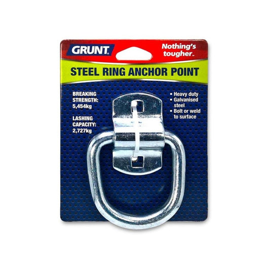 Grunt Heavy Duty Ring Anchor Point - 15mm Galvanised Steel - 2727kg Capacity - Auzzistore