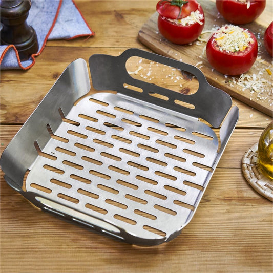 Matador Small BBQ Grill Basket - Stainless Steel - 230mm x 240mm - Easy Clean – view 2 - Auzzistore