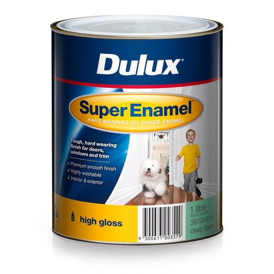 Dulux Super Enamel Paint - 1L High Gloss - Oil Based - Washable Finish