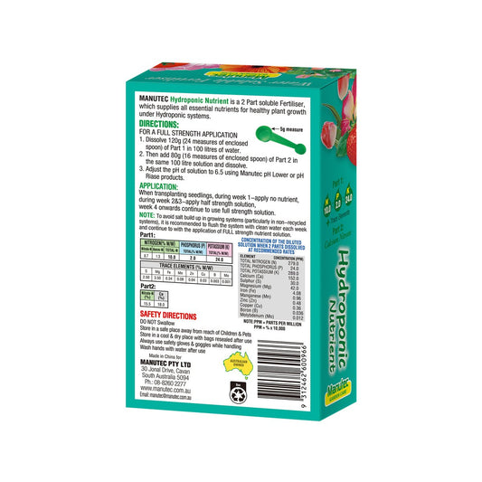 Manutec Soluble Hydroponic Fertiliser - 600g - Water Soluble - High Performance – view 2 - Auzzistore