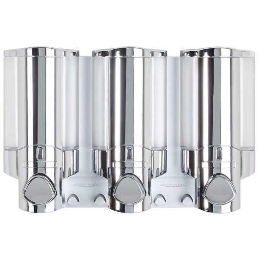 Better Living Aviva Triple Chamber Shower Dispenser 300ml Chrome Storage