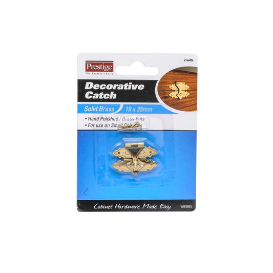 Prestige Decorative Brass Catch - 35 x 19mm - Solid Brass - Durable - Auzzistore