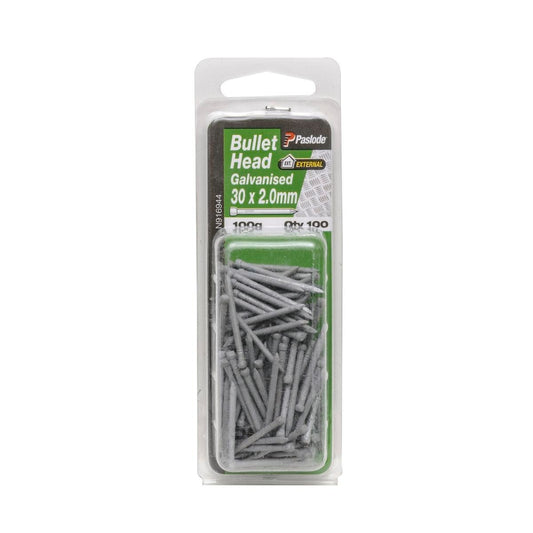 Paslode Galvanised Bullet Head Nail 30x2mm 100 Pack Corrosion Resistant - Auzzistore