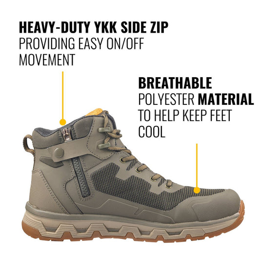 Dewalt Olive Forge Safety Work Boot Size 6 - Steel Cap - SRC Anti-Slip - Olive – view 2