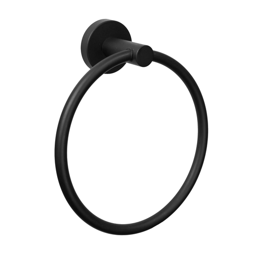 Barelli Toscana Towel Ring - Matte Black - 175mm x 170mm x 60mm - Durable