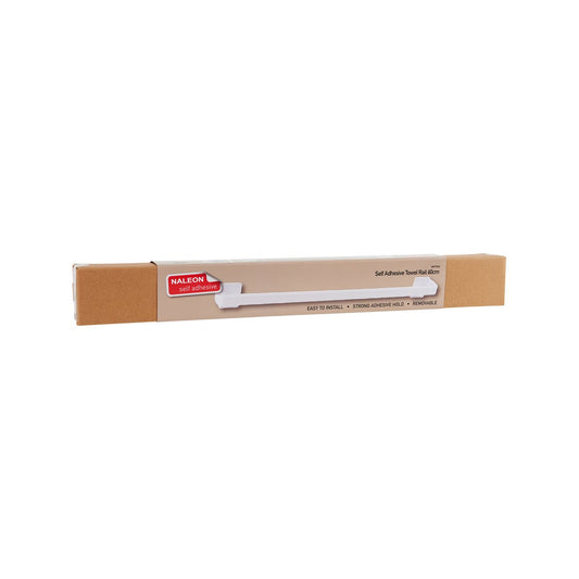 Naleon 60cm Self Adhesive Towel Rail - White - Durable ABS Plastic - Easy Install – view 2
