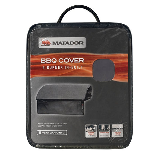 Matador 4 Burner Built-In BBQ Cover 805 x 740 x 430mm Weather Resistant – view 2 - Auzzistore