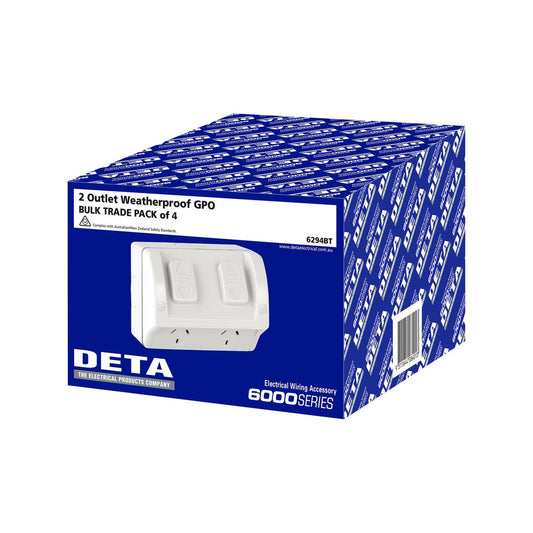 DETA Double Weatherproof Power Point - 4 Pack - Polycarbonate - IP53 Rated – view 2 - Auzzistore