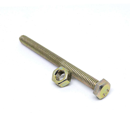 Pinnacle Hex Bolt and Nut - M10 x 100mm - Yellow Zinc - Hi Tensile - 2 Pack - Auzzistore