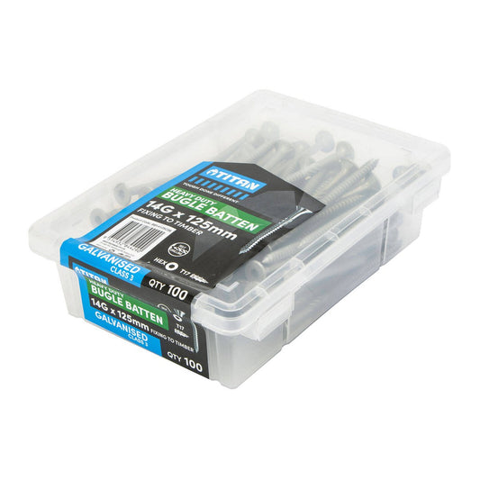 Titan Gal Bugle Batten Screw 14g x 125mm - 100 Pack - Heavy-Duty Fastener – view 2 - Auzzistore