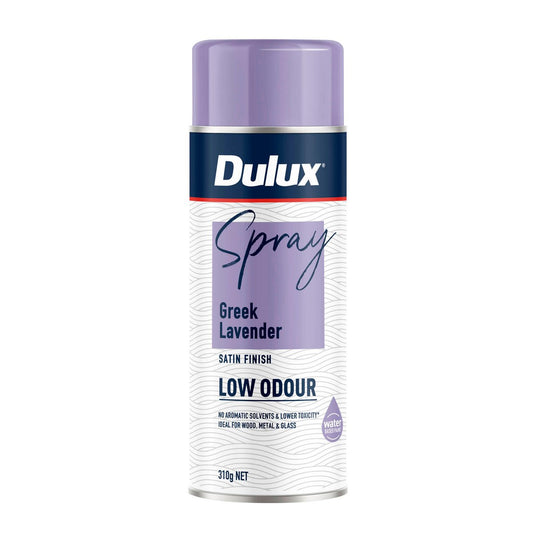 Dulux Spray Paint 310g Satin Greek Lavender - Low Odour - Water-Based - Auzzistore