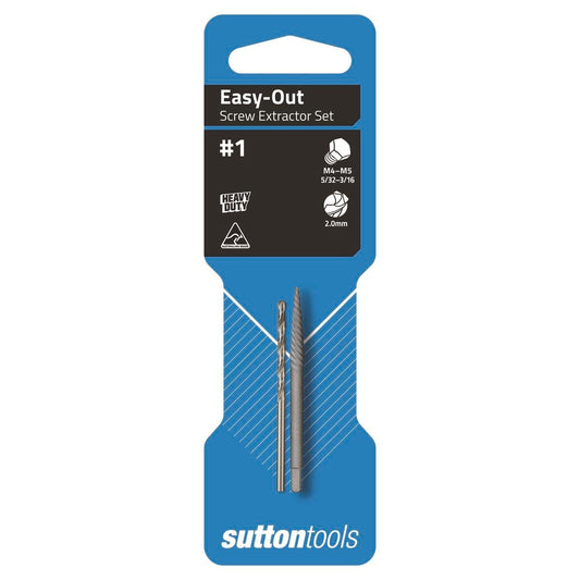 Sutton Tools No1 Easy Out Extractor Screw Set - Steel - 45mm - Durable