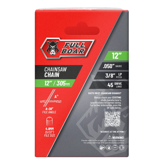 Full Boar Chainsaw Chain - 12" (305mm) - Semi Chisel - 45 Drive Links – view 2 - Auzzistore