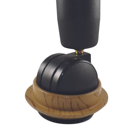 Surface Gard 44mm Dark Wood Effect Felt Base Round Castor Cups - 4 Pack – view 2 - Auzzistore