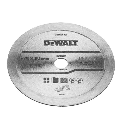 Dewalt Diamond Tile Blade - 75mm - Continuous Rim - dt20591 Qz - Silver - Auzzistore