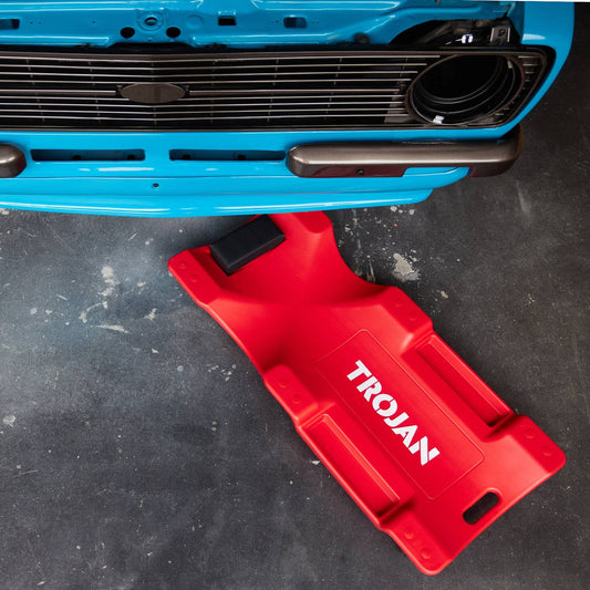 Trojan Garage Creeper - 110kg Load Capacity - Red - Comfortable Headrest – view 2