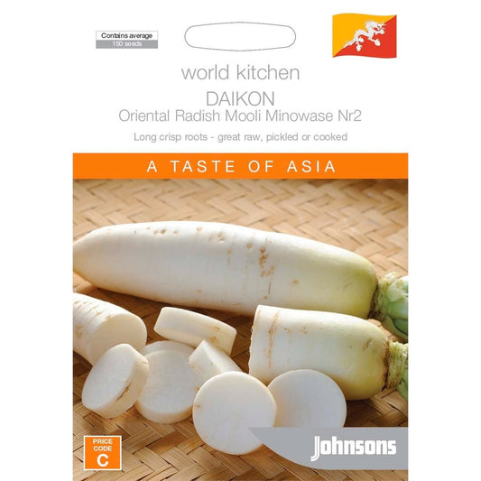 Johnsons Daikon Mooli Radish Seeds - 9 Weeks - Easy To Grow - Crisp Flavor - Auzzistore