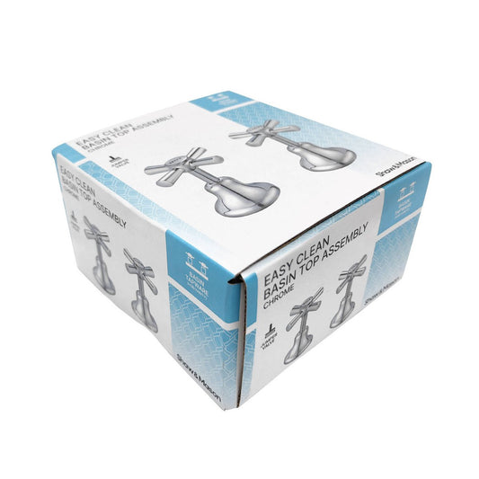 Shaw Mason Chrome Easy Clean Basin Top Assembly Pair - 67mm x 105mm - Durable – view 2 - Auzzistore