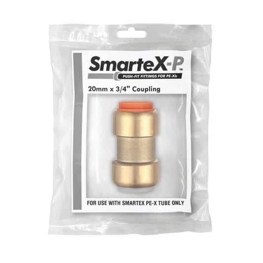 Smartex Pex Copper Conversion Coupling - 20 x 20mm - Lead Free Brass - Push-Fit – view 2 - Auzzistore