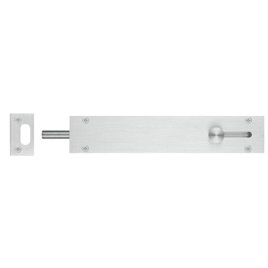 Delf Trade Door Drop Bolt 200mm Zinc Alloy Satin Chrome Modern Design - Auzzistore