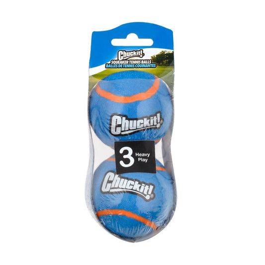 Chuckit Medium Squeaker Tennis Ball 2 Pack - 64mm - Bright Colours - Durable