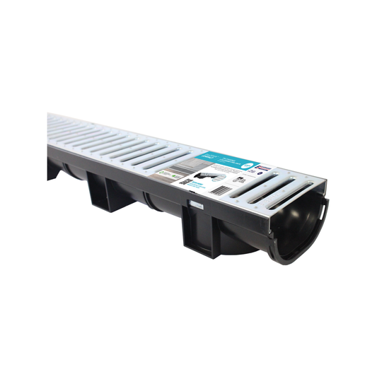 Everhard 1m Easydrain Compact Galvanised Steel Grate - Drainage Solution - Auzzistore