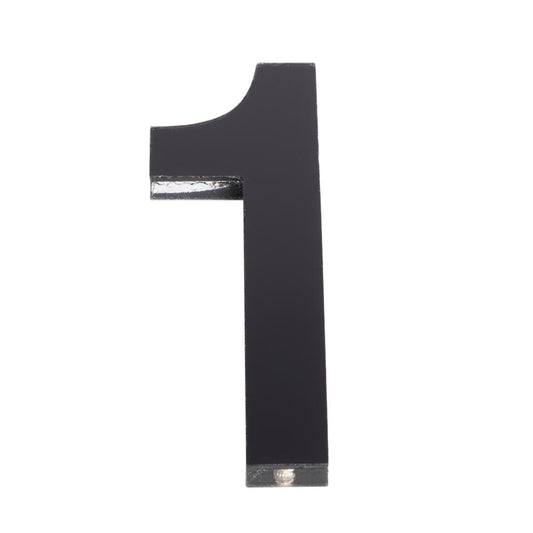 Sandleford House Number 1 - 120mm - Black Acrylic - Weather Resistant