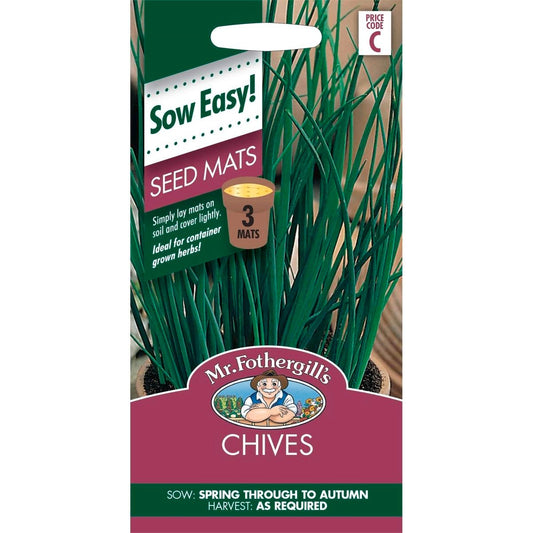 Mr Fothergill Chives Seed Mat - 75mm x 145mm - Biodegradable - Easy Grow