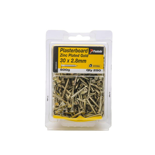 Paslode Plasterboard Nails 30 x 2 8mm Gold Passivated Steel 250 Pack - Auzzistore