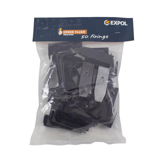 Expol L Bracket Insulation Panel Fixings 50 Pack - PVC - Durable - Easy Install - Auzzistore