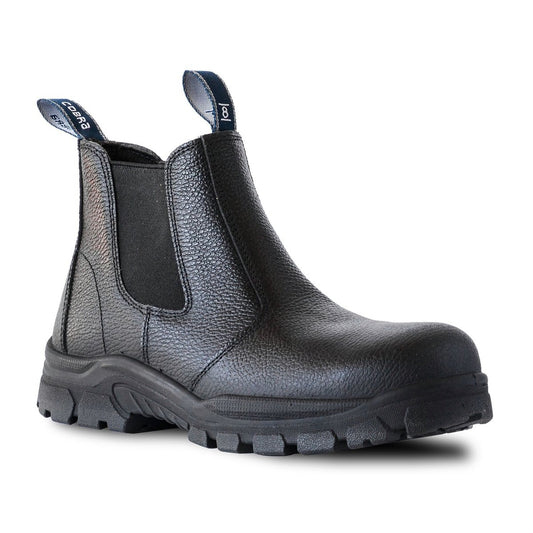 Bata Industrials Men's Black Cobra Leather Safety Boot Size 9 - Steel Toe - Durable