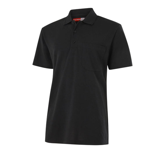 Hard Yakka Men's Short Sleeve Polo 2XL - Black - Durable Cotton - Regular Fit – view 2