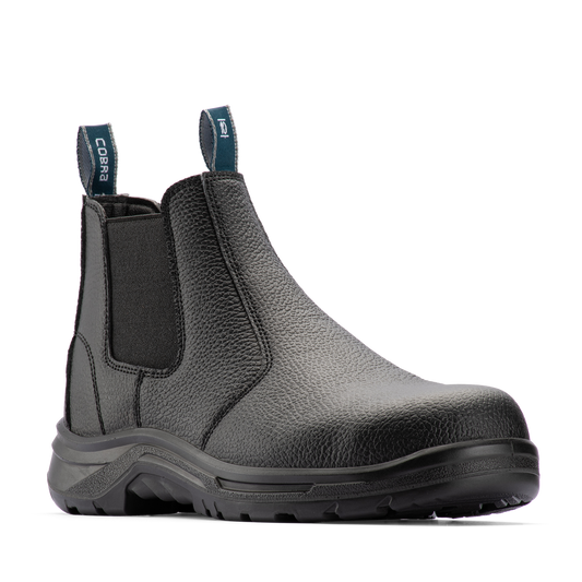 Bata Men’s Black Cobra Pull On Safety Boot UK Size 10 - Steel Toe - Slip Resistant