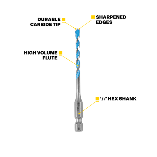 Kango Multi Material Drill Bit - 3 x 90mm - Durable Carbide Tip - Precision Start – view 2 - Auzzistore