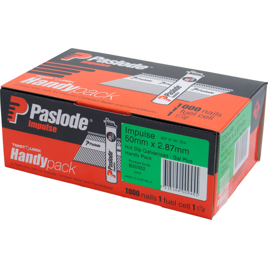 Paslode Impulse Nails - 50mm - Hot Dipped Galvanised - D Head - 1000 Pack - Auzzistore