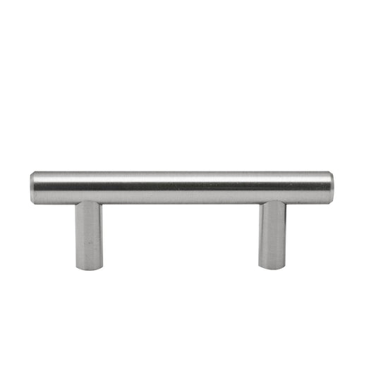 Prestige 64mm Pull Brushed Nickel Round T Handle Steel Easy Install