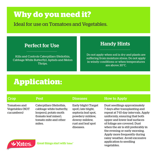 Yates Tomato and Vegetable Dust - 500g - Powder - Dual-Action Insecticide – view 2 - Auzzistore