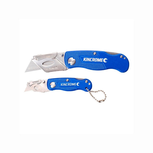 Kincrome 2 Piece Folding Utility Knife Set - Aluminium - Stainless Steel - Durable - Auzzistore