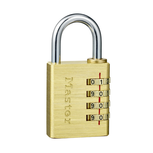 Master Lock 40mm Brass Combination Padlock - Aluminum - Durable - Keyless - Auzzistore