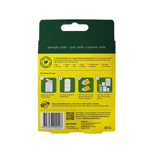 Envirosafe Pantry Moth Trap 2 Pack - 105mm x 160mm - Yellow - Detects Infestations – view 2 - Auzzistore
