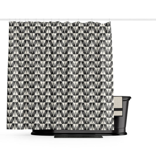 Barelli Polyester Shower Curtain - Woven Chevron - 180 x 180cm - Water-Resistant – view 2